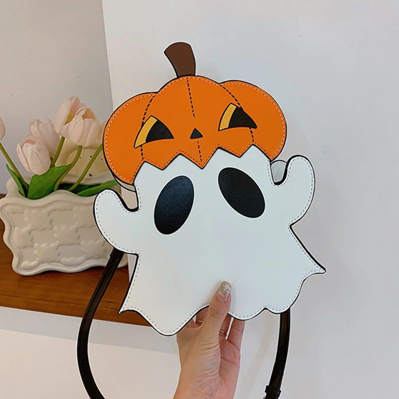 Halloween Shoulder Bags Creative 3D Cartoon Pumpkin Ghost Design Women Bag - Image 7