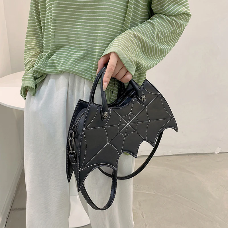 Halloween Spider Web Shape Shoulder Bags Personality Batgirl Tide Pu Handbags Fashoin Messenger Crossbody Bag - Image 6