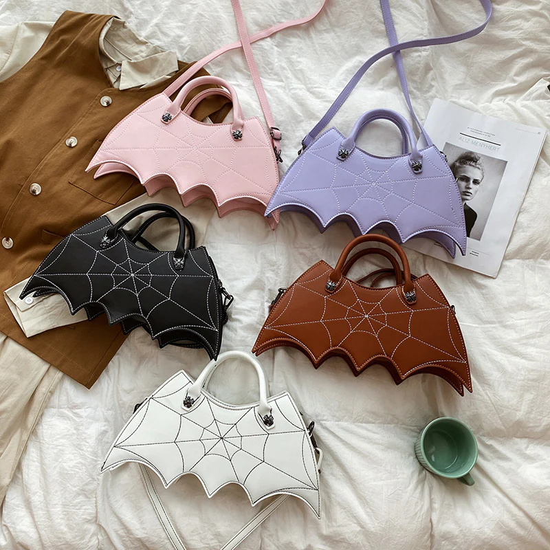 Halloween Spider Web Shape Shoulder Bags Personality Batgirl Tide Pu Handbags Fashoin Messenger Crossbody Bag - Image 9