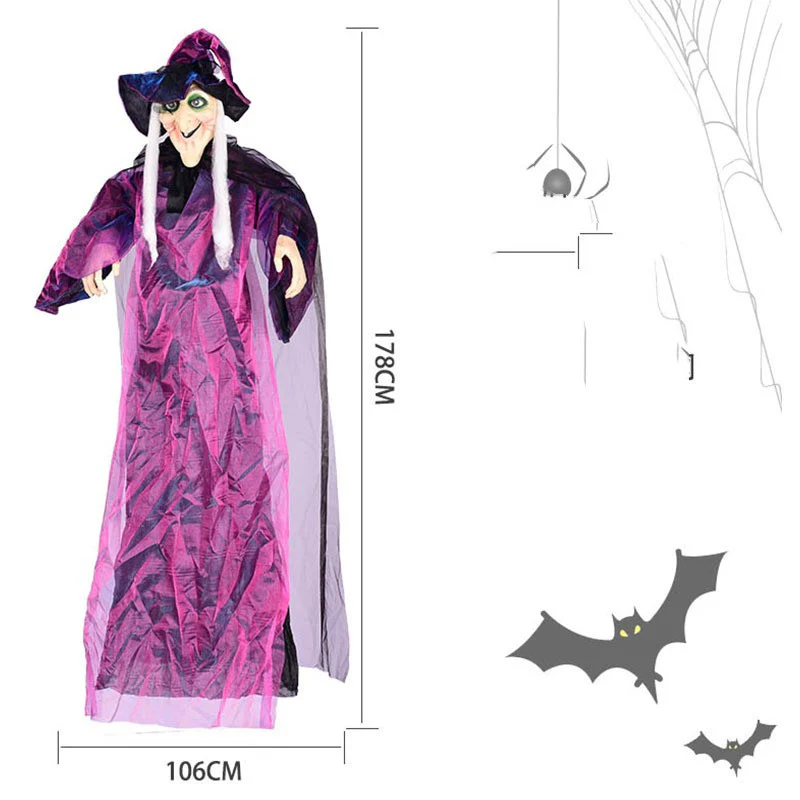 Halloween Voice-activated Horror Electric Witch Toy Ghost Festival Bar Outdoor Decorations Arrangement Props - Image 4