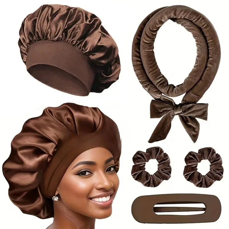 Heatless Hair Curler Set with Optional Bonnet - Image 12