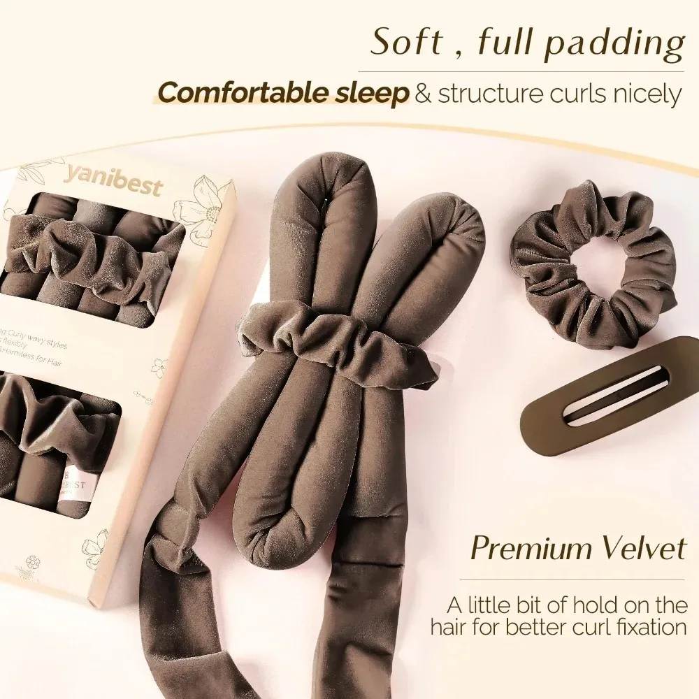 Heatless Hair Curler Set with Optional Bonnet - Image 3