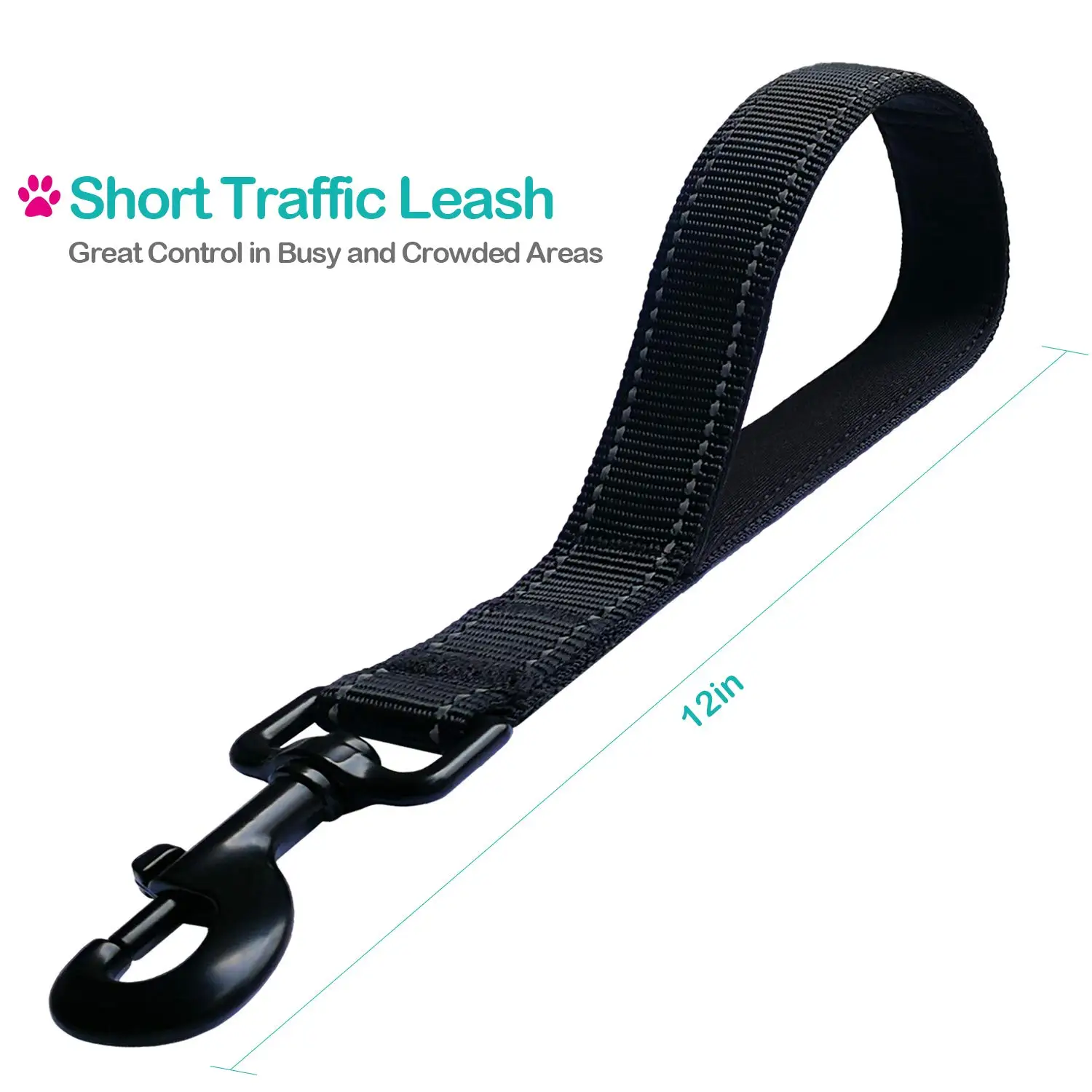 Heavy Duty Traffic Padded Handle Short Dog Leash - Image 5
