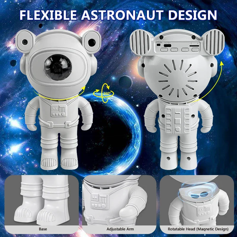 Kids' Astronaut Star Paintable DIY Projector Night Light - Image 4