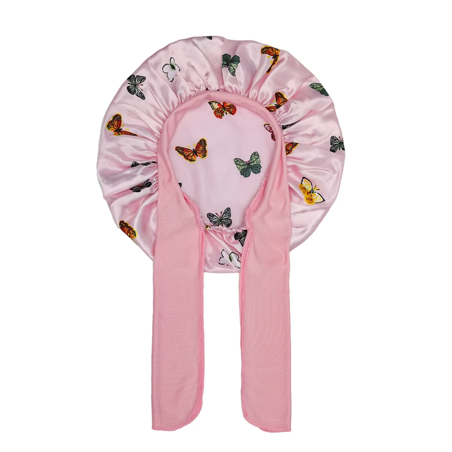 Kids Satin Bonnet With Ribbon - Image 3