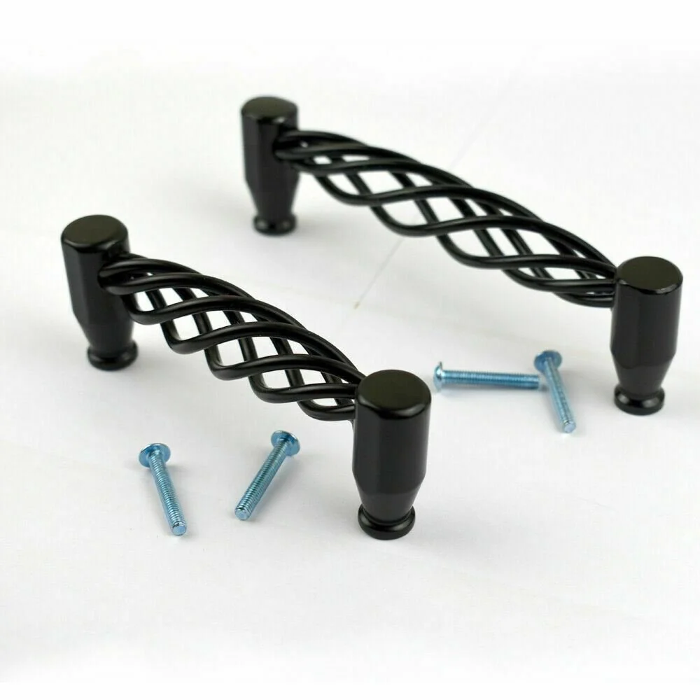 Kitchen Cabinet Door Handles Cupboard Drawer Black Handles Furniture - Image 7
