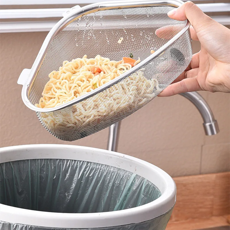 Kitchen Sink Drain Stainless Steel Basket Triangle Strainer - Image 3