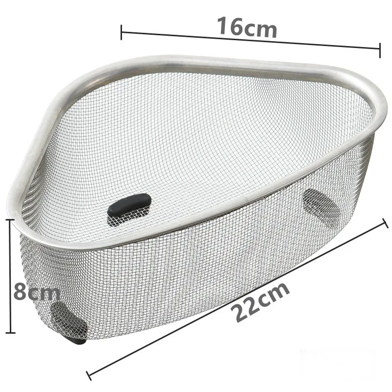 Kitchen Sink Drain Stainless Steel Basket Triangle Strainer - Image 7