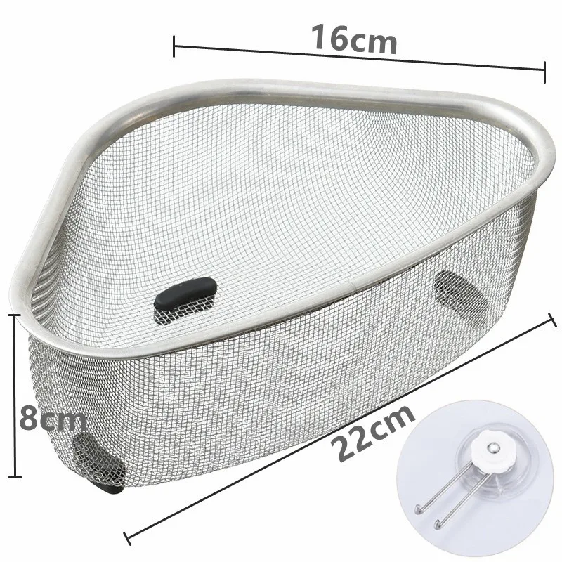 Kitchen Sink Drain Stainless Steel Basket Triangle Strainer - Image 8