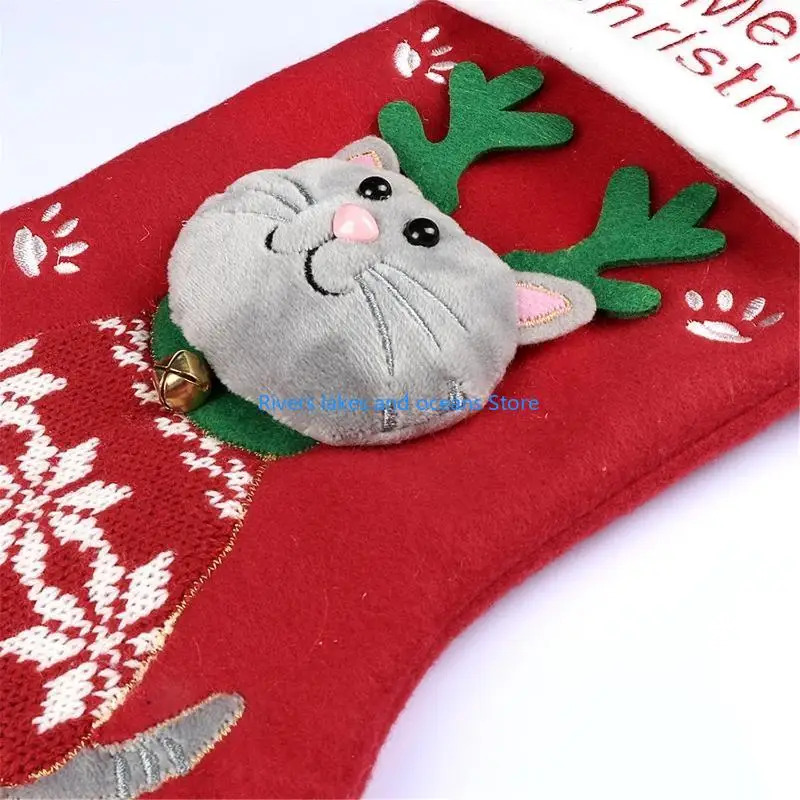 Large 3D Christmas Stockings – 15" Cartoon Animal Design - Image 4