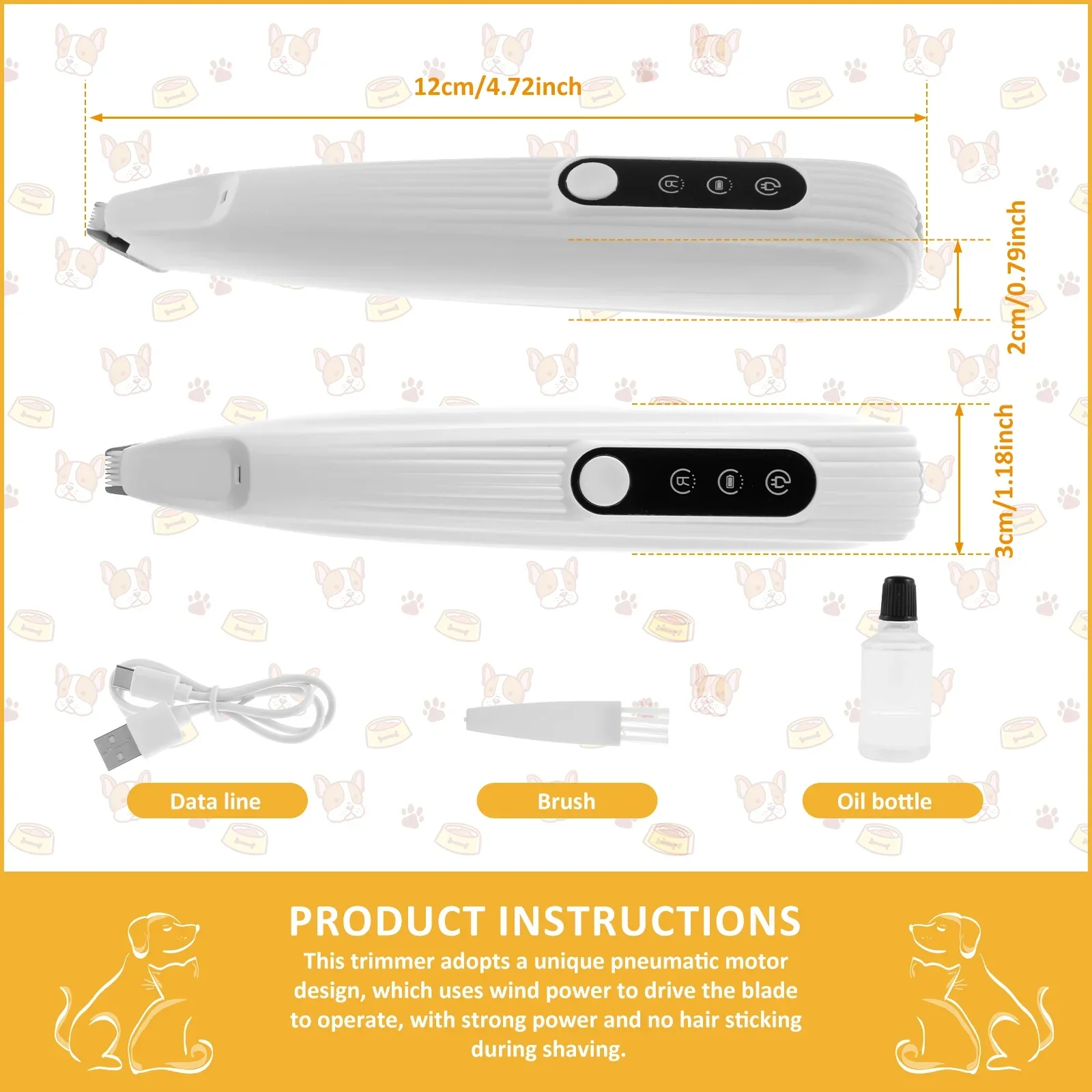 LED Dog Paw Trimmer – Low Noise Cordless Pet Grooming Clipper (Waterproof, High-Speed) - Image 6