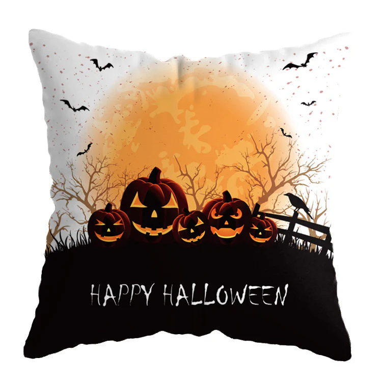 Halloween theme Linen Skull Throw Pillow Cover - Image 13
