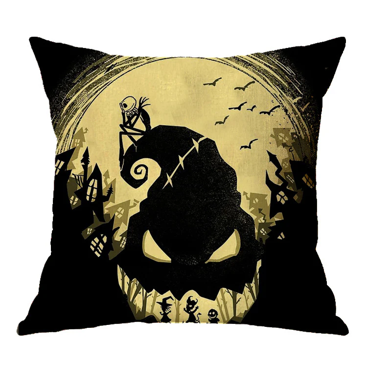 Halloween theme Linen Skull Throw Pillow Cover - Image 20