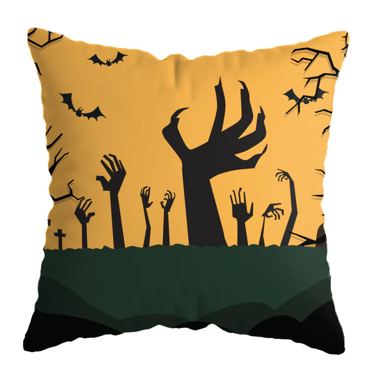 Halloween theme Linen Skull Throw Pillow Cover - Image 25