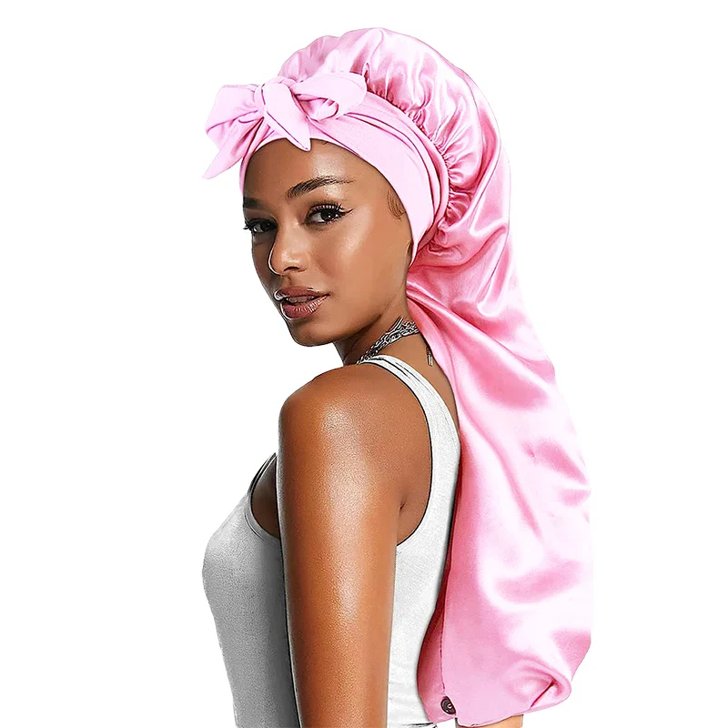 Long Bowknot Satin Bonnet - Image 6