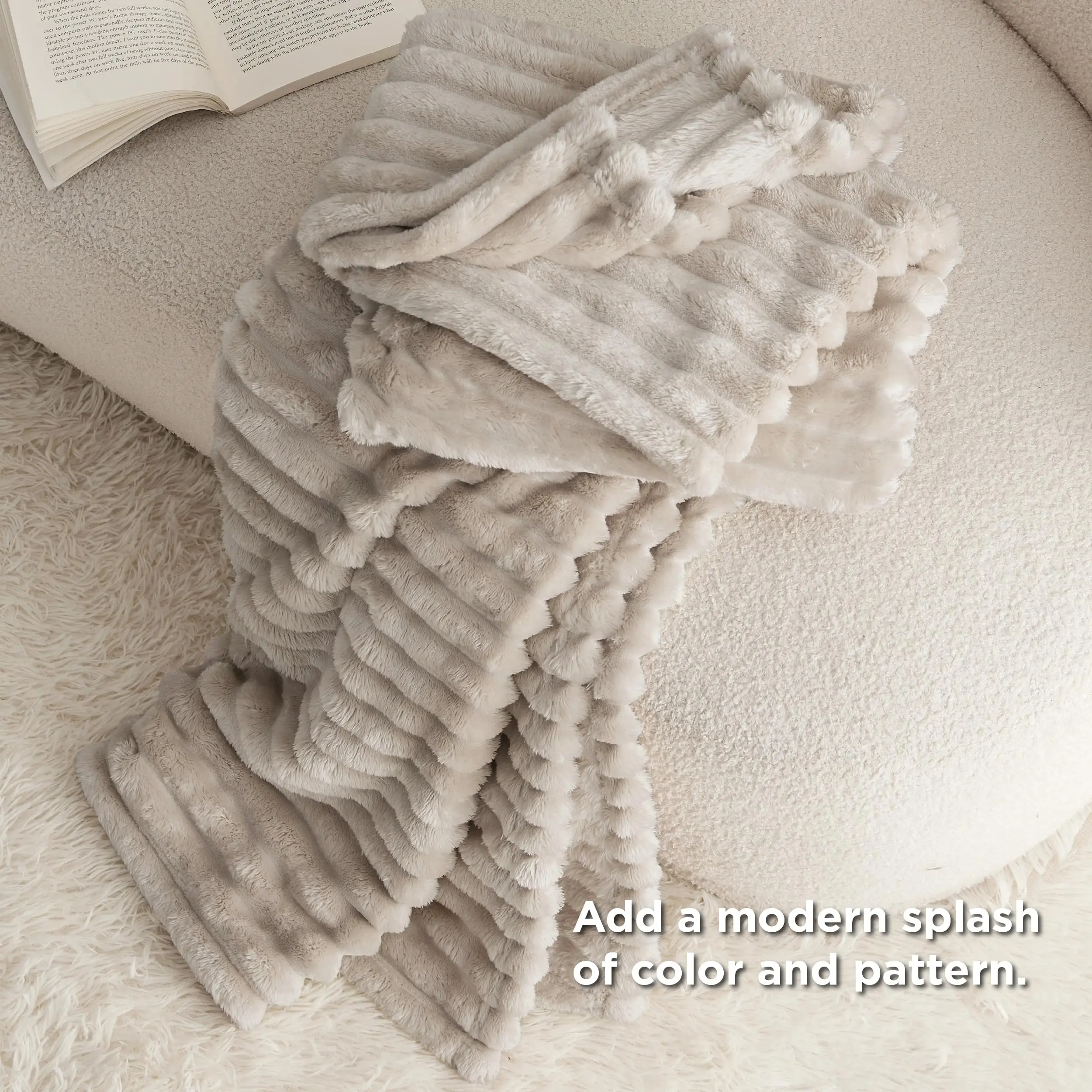 Luxury Faux Rabbit Fur Autumn and Winter Warm Bed Blanket - Image 5