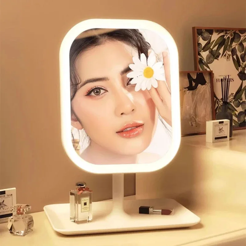 Modern LED Desktop Vanity Mirror – 3-Colour Touch Makeup Mirror - Image 3
