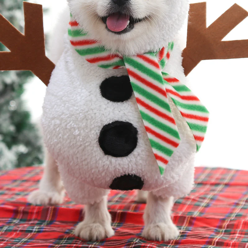 New Dog Christmas Pet Clothes Standing Snowman - Image 2