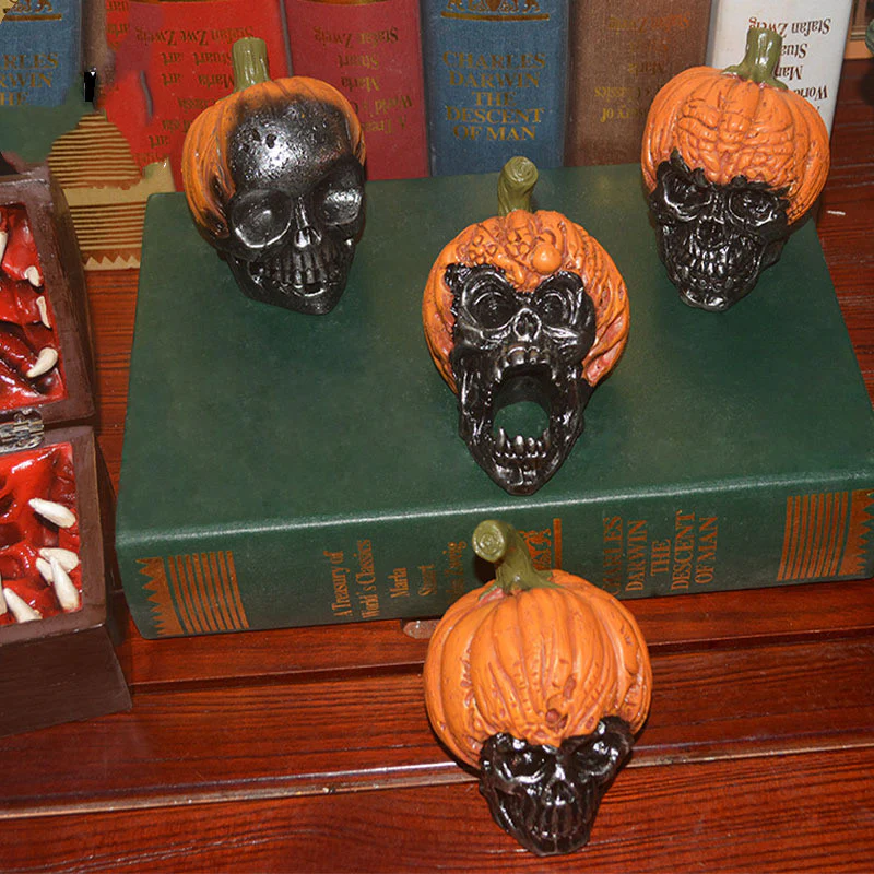 Evil Pumpkin Skull Halloween Ornament - Image 2