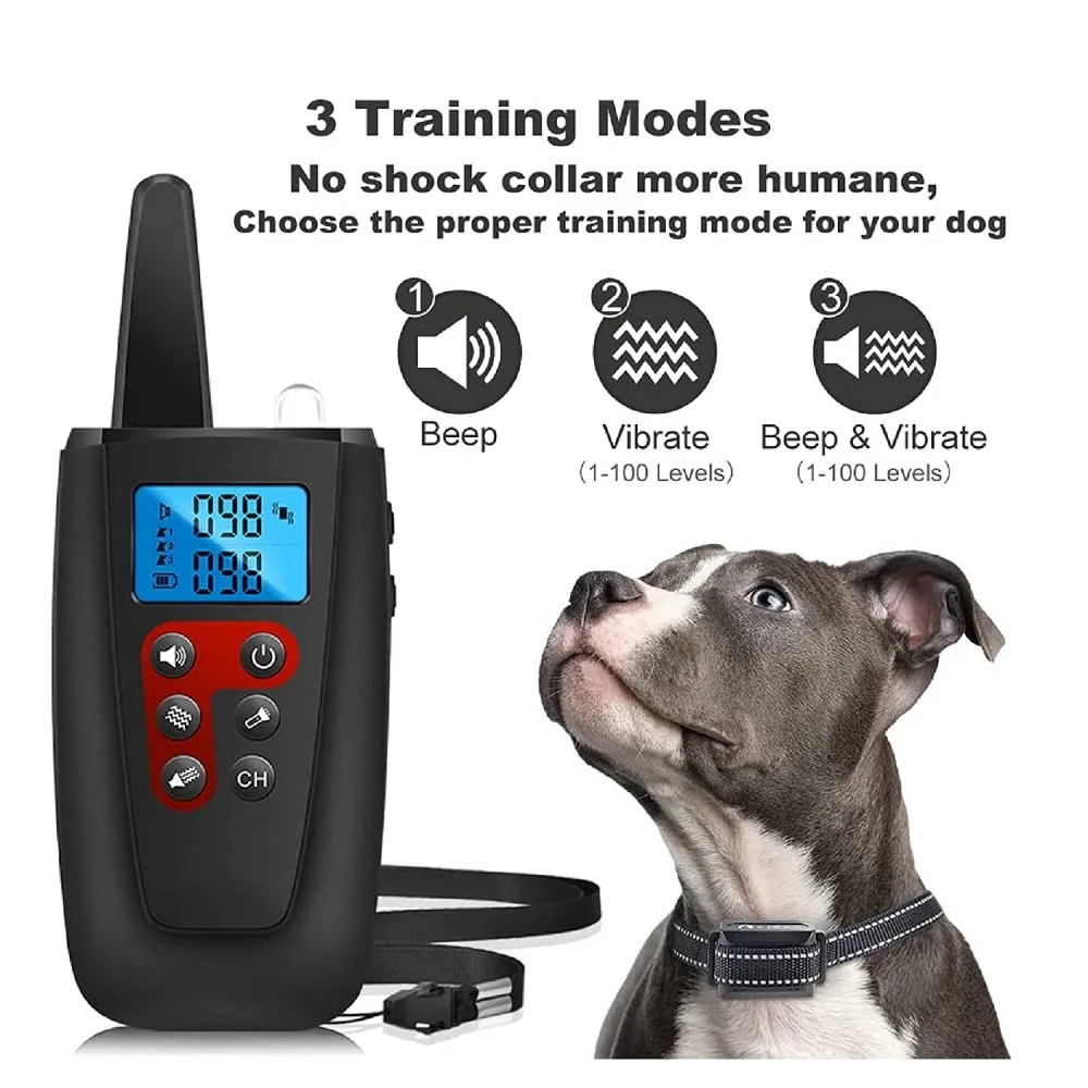 No Shock Dog Training Collar with Remote (Model: PD 526V-1) Beep & Vibration Modes | 3300 ft Range - Image 2