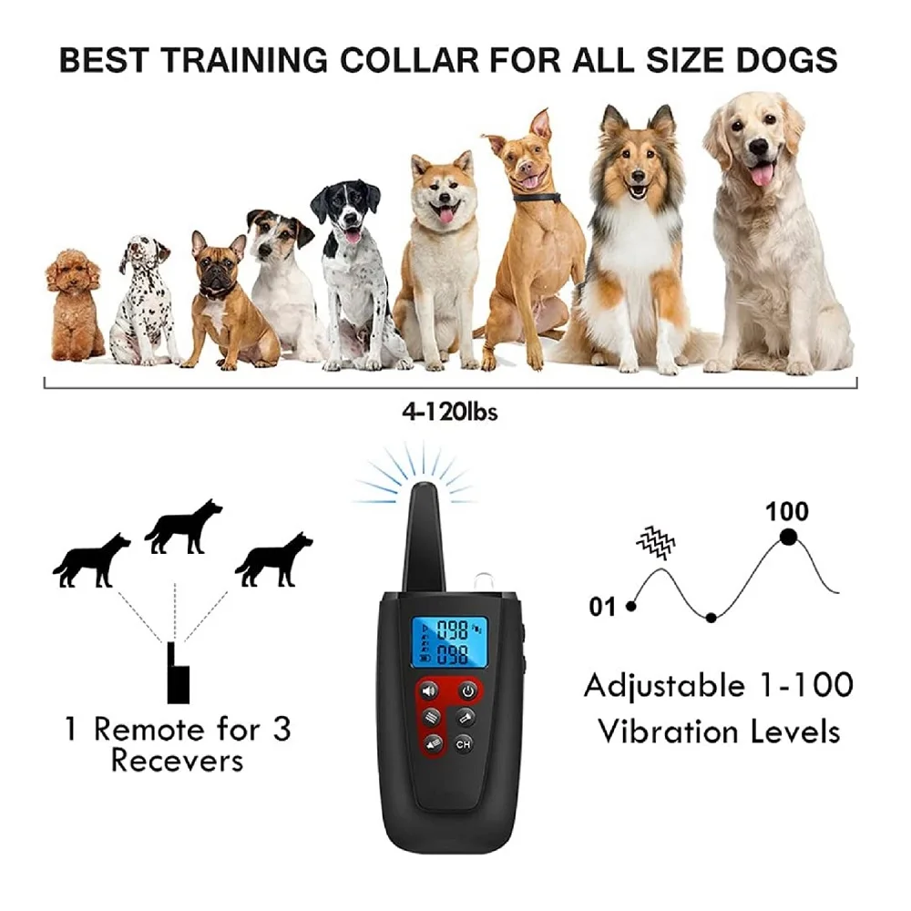 No Shock Dog Training Collar with Remote (Model: PD 526V-1) Beep & Vibration Modes | 3300 ft Range - Image 4