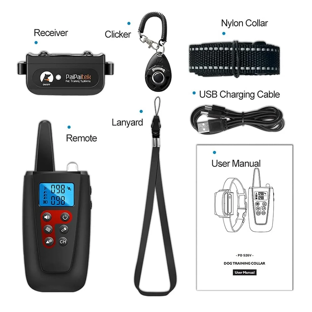 No Shock Dog Training Collar with Remote (Model: PD 526V-1) Beep & Vibration Modes | 3300 ft Range - Image 6