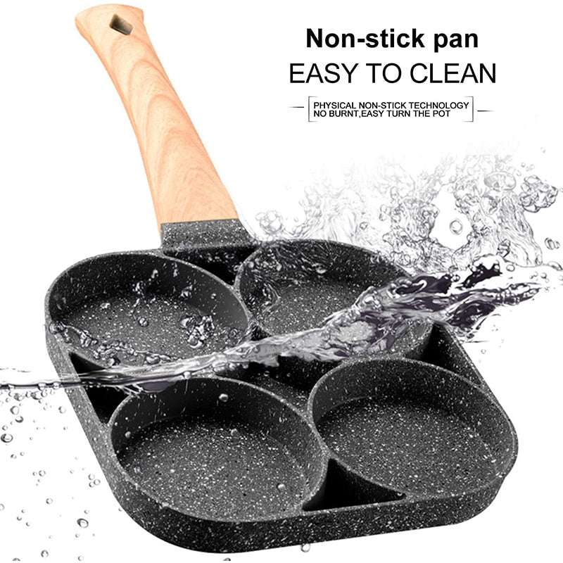 Non-stick 4-Cups segments Pancake Egg Frying Pan Cookware - Image 4