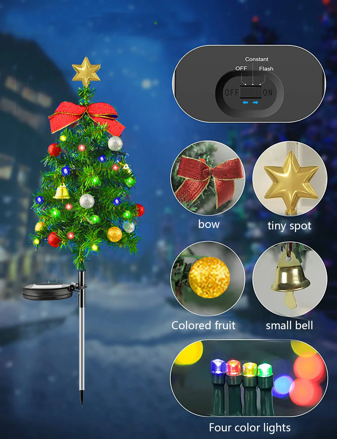 Outdoor Solar Christmas Tree Ground Lighting Festival - Image 5