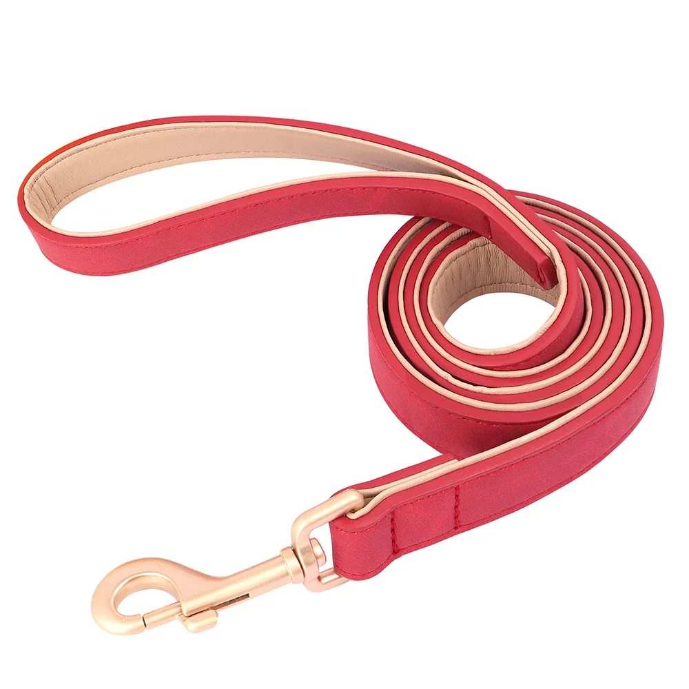 Personalised PU Leather Dog Collar and Leash Set with Custom ID Nameplate - Image 11