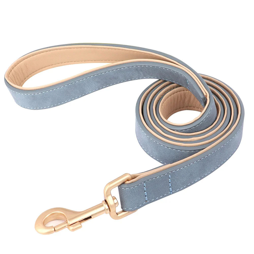 Personalised PU Leather Dog Collar and Leash Set with Custom ID Nameplate - Image 8