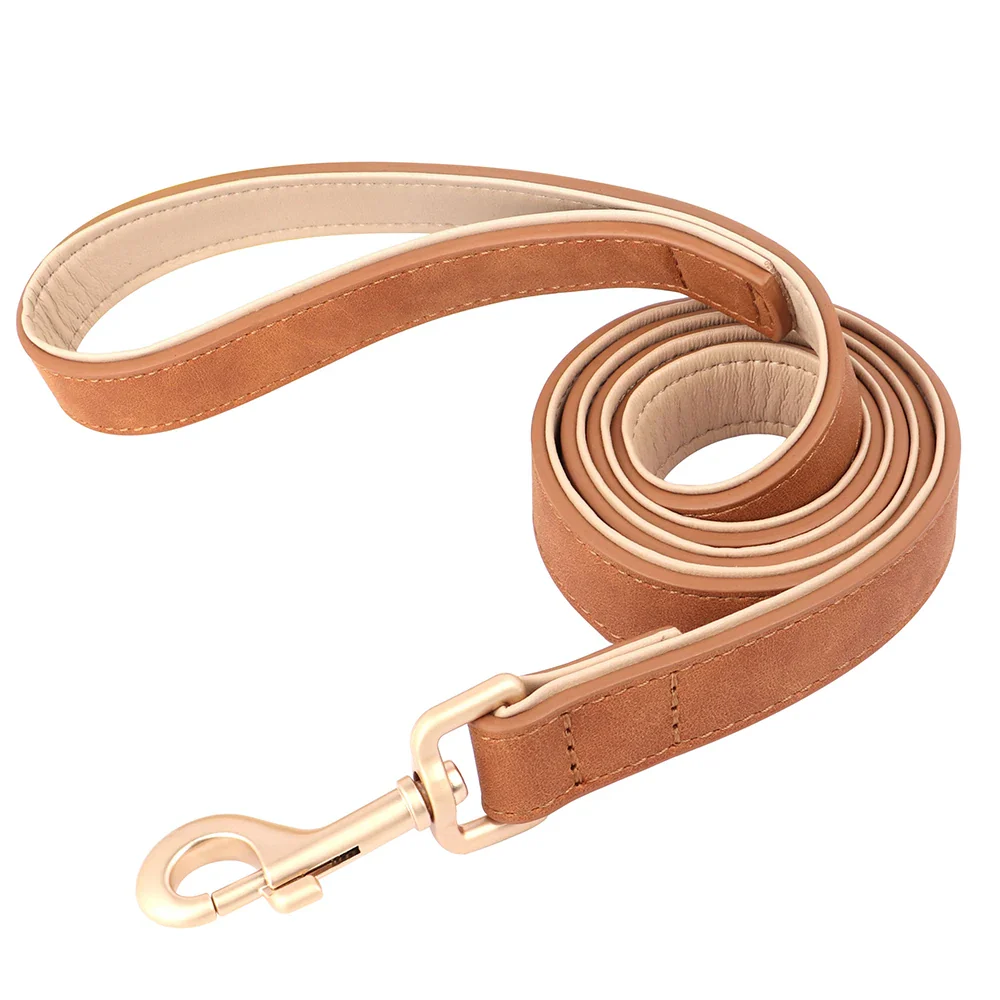 Personalised PU Leather Dog Collar and Leash Set with Custom ID Nameplate - Image 9