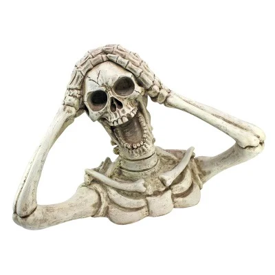 Screaming Skull Statue Garden Halloween Decoration - Image 2