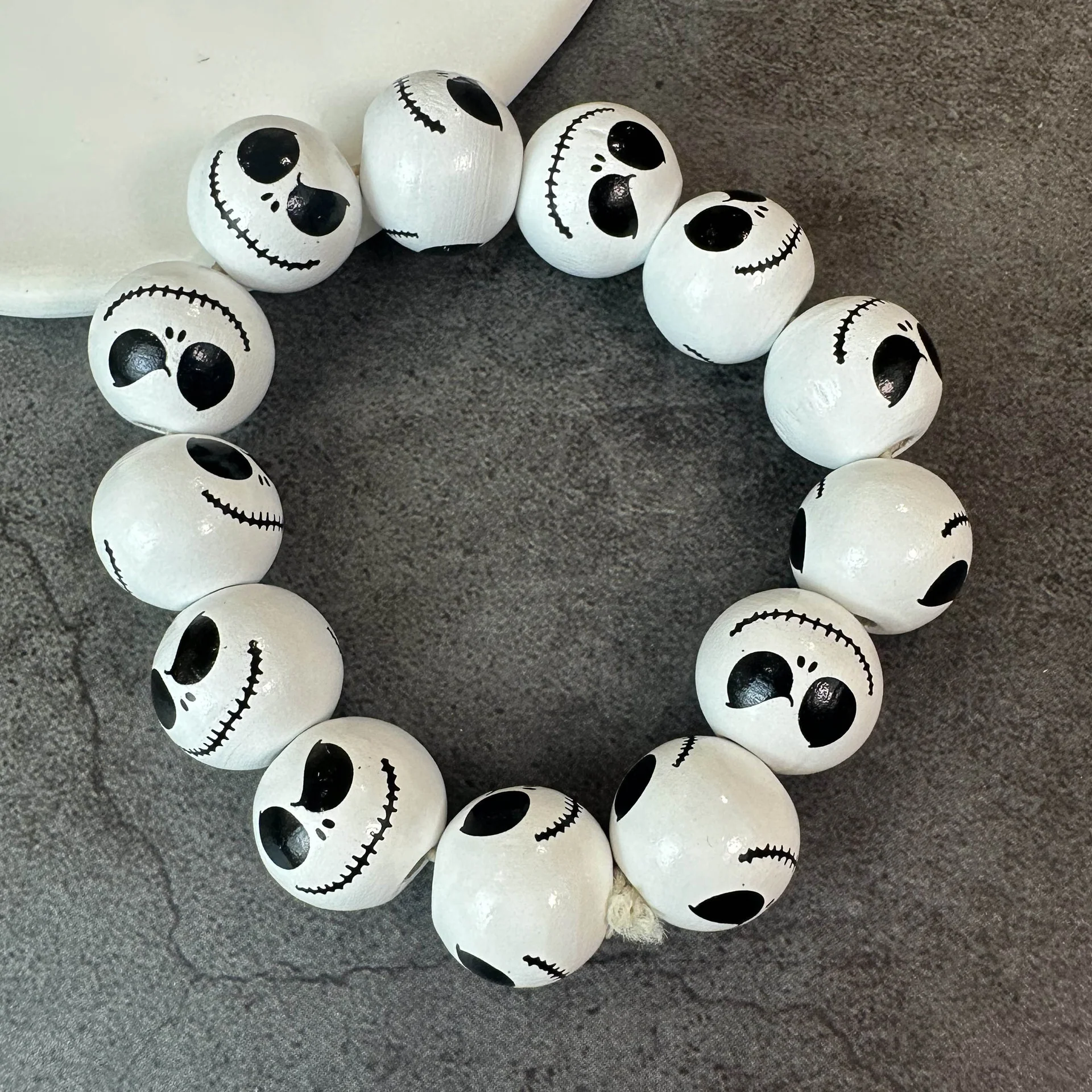 Personalized Halloween Earrings Necklace Wooden Bead - Image 5