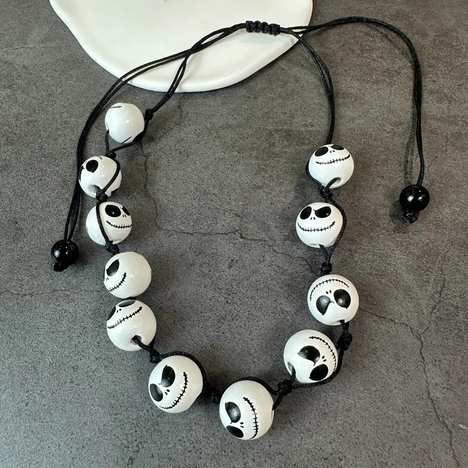 Personalized Halloween Earrings Necklace Wooden Bead - Image 9