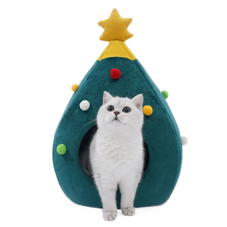 Pet Christmas Tree Cat Bed Kennel Felt - Image 2