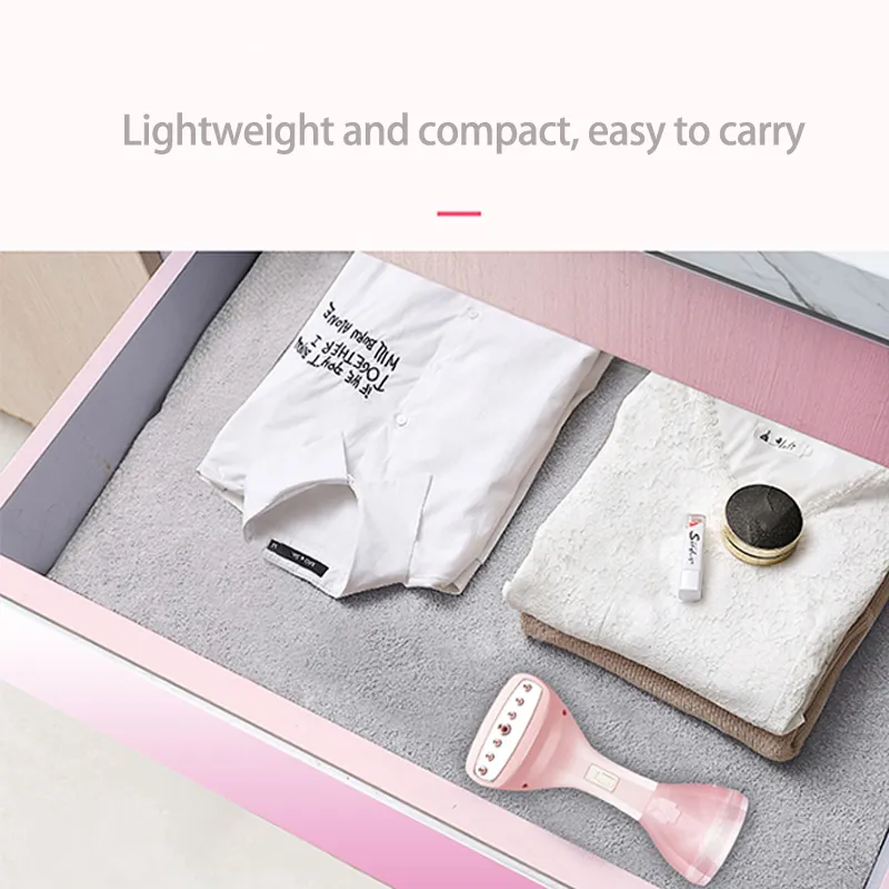 Portable Pink Handheld Fabric Garment Steamer Ironing For Clothes