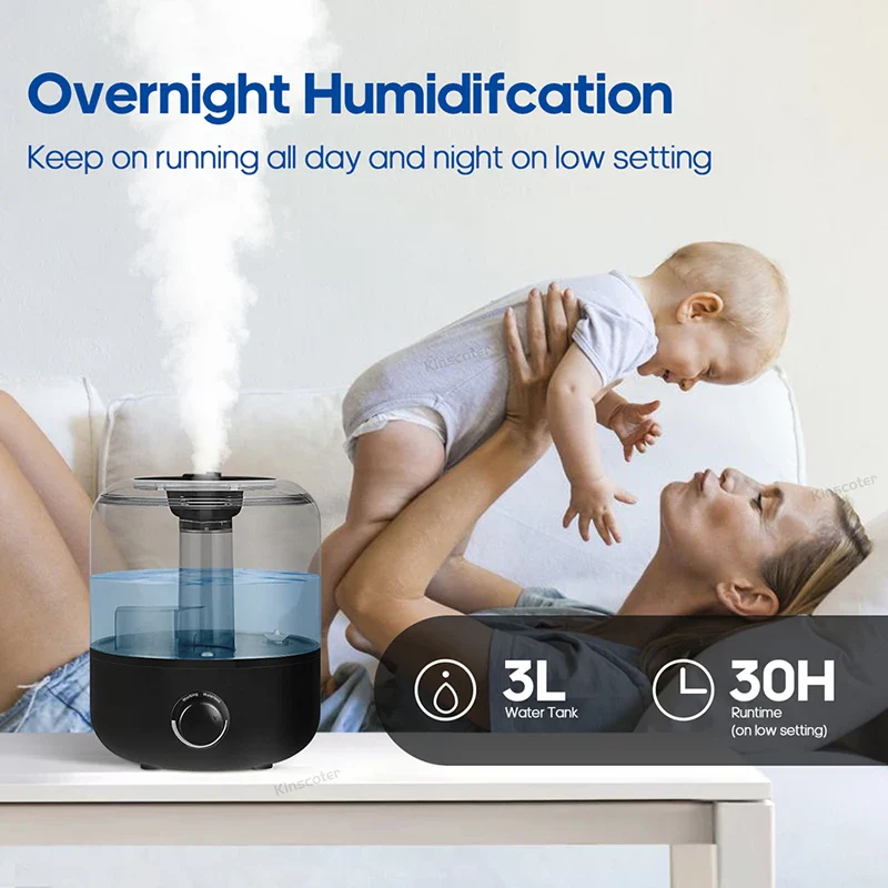 Professional 3L Air Humidifier with Remote Control Timer - Image 2
