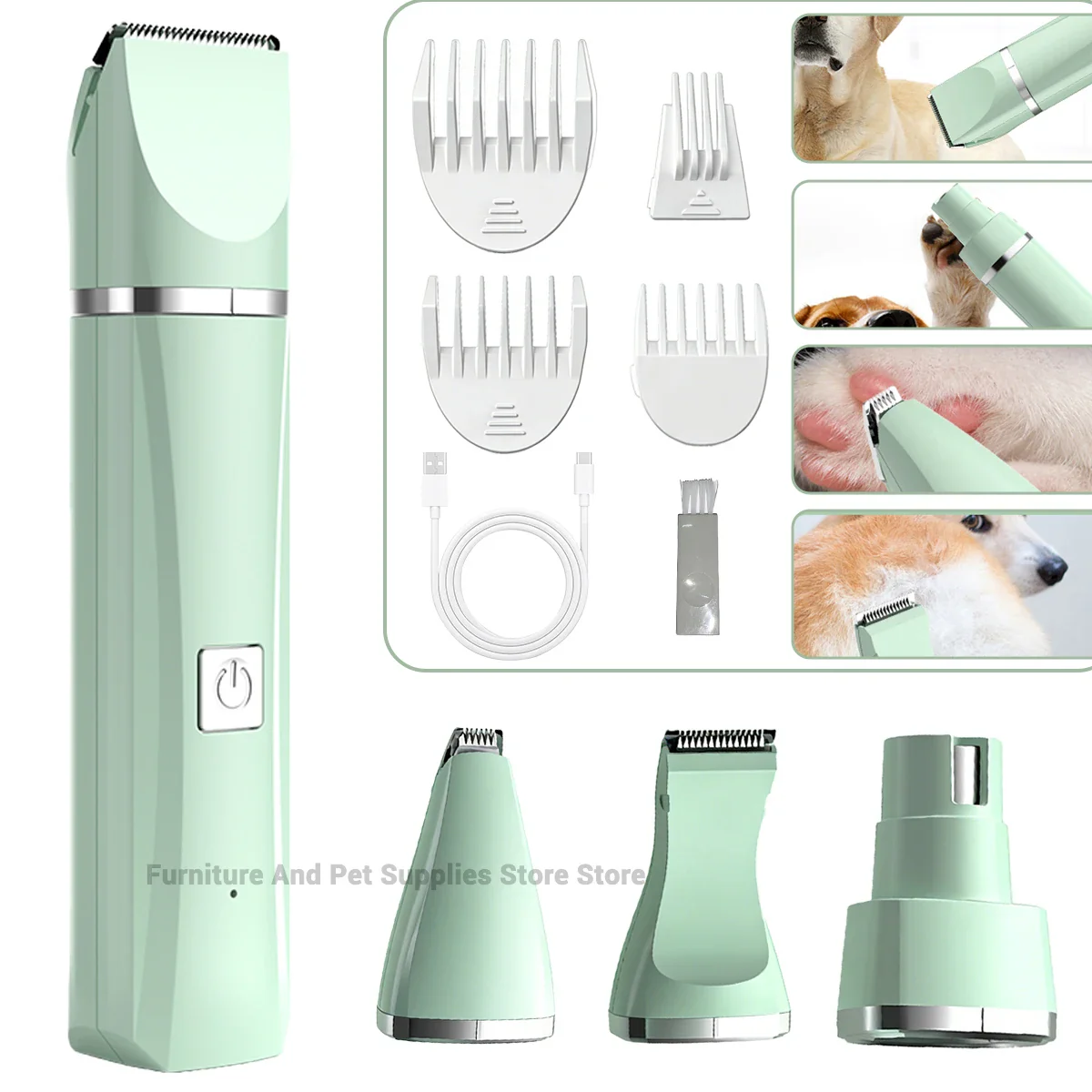Professional 4-in-1 Electric Pet Grooming Kit