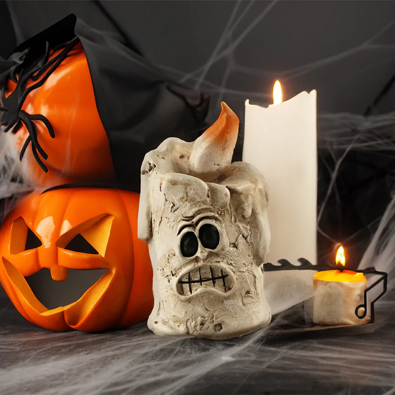 Pumpkin Head Ghost Halloween Scene Decoration Ornament - Image 6