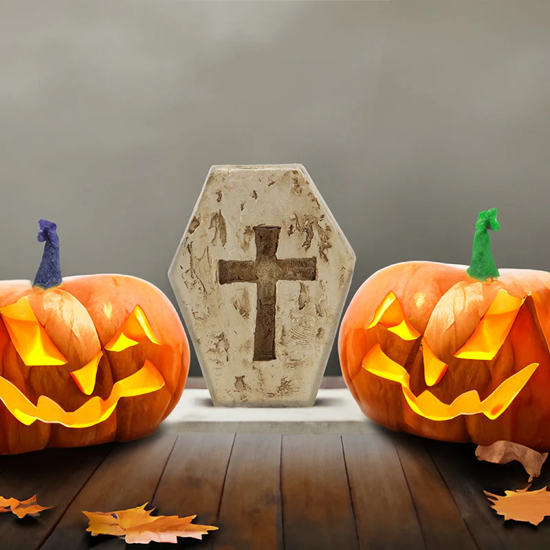 Pumpkin Head Ghost Halloween Scene Decoration Ornament - Image 7