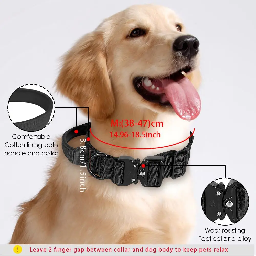 Quick Release Military Traffic Dog Leash with Heavy Duty Nylon Collar - Image 14