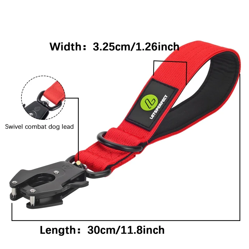 Quick Release Military Traffic Dog Leash with Heavy Duty Nylon Collar - Image 5