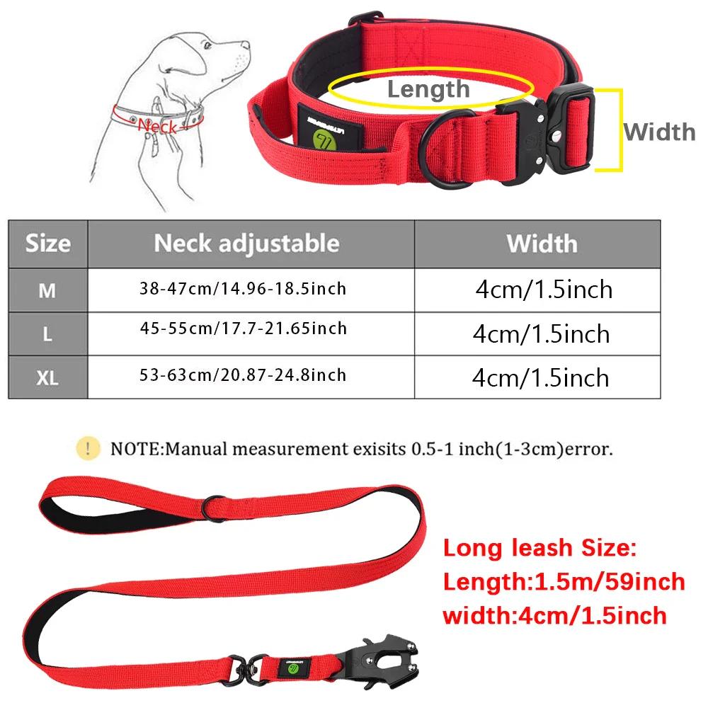 Quick Release Military Traffic Dog Leash with Heavy Duty Nylon Collar - Image 6