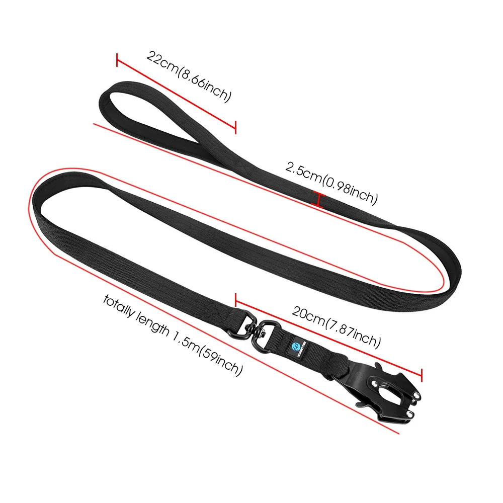 Quick Release Military Traffic Dog Leash with Heavy Duty Nylon Collar - Image 9