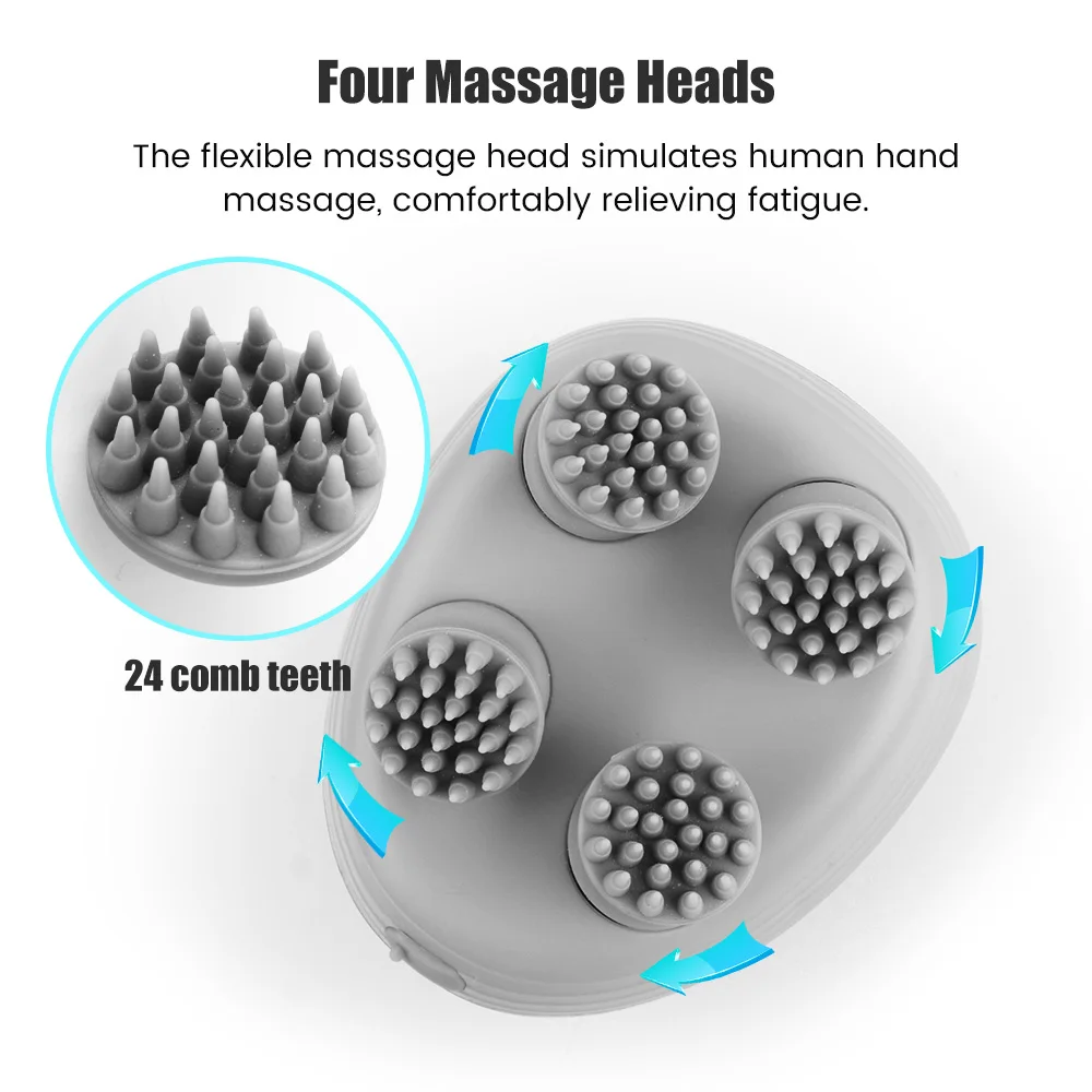 Rechargeable 4-Head Electric Scalp & Body Massager - Image 3