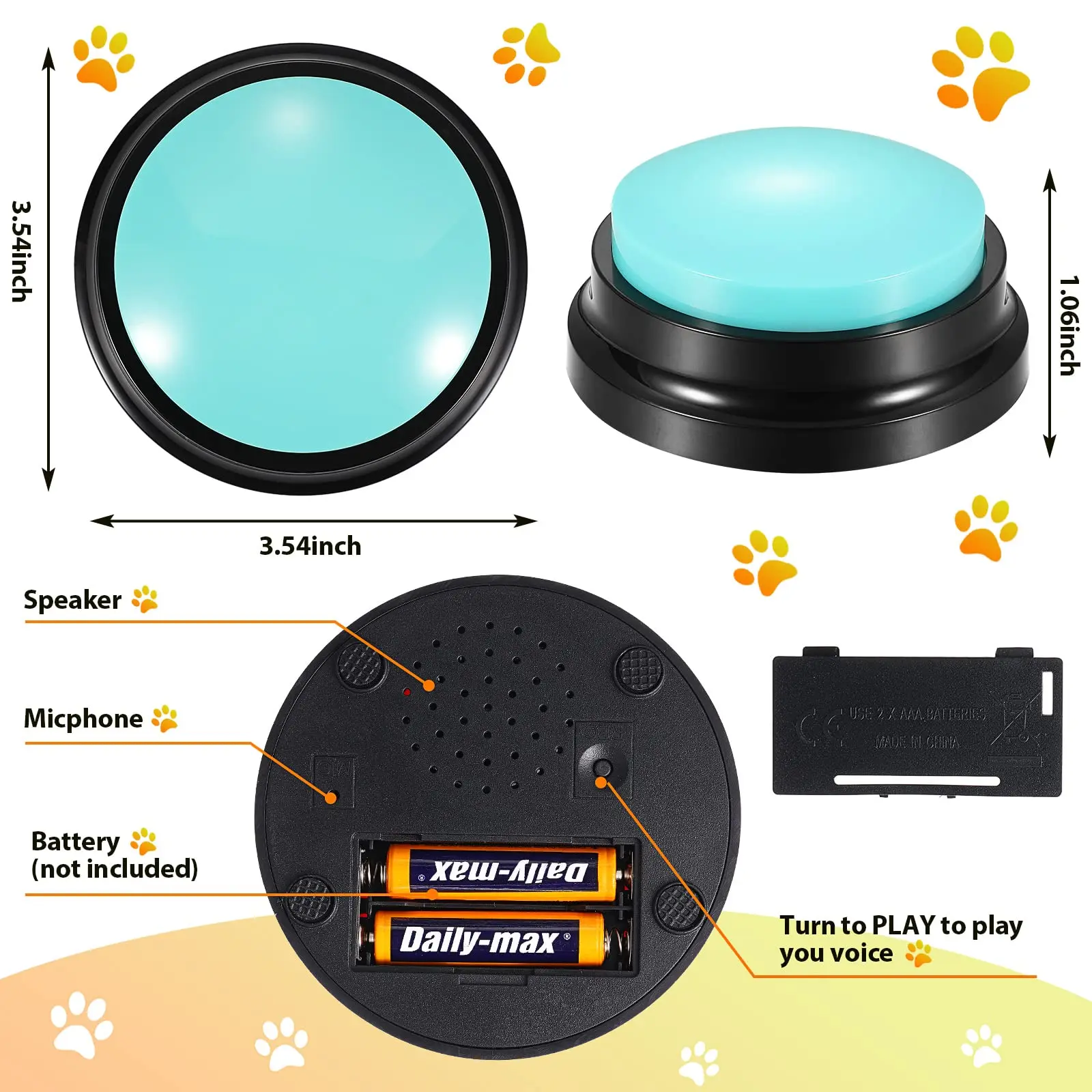 Recordable Voice Communication Buttons for Pets - Interactive Training and Intelligence Toy - Image 4