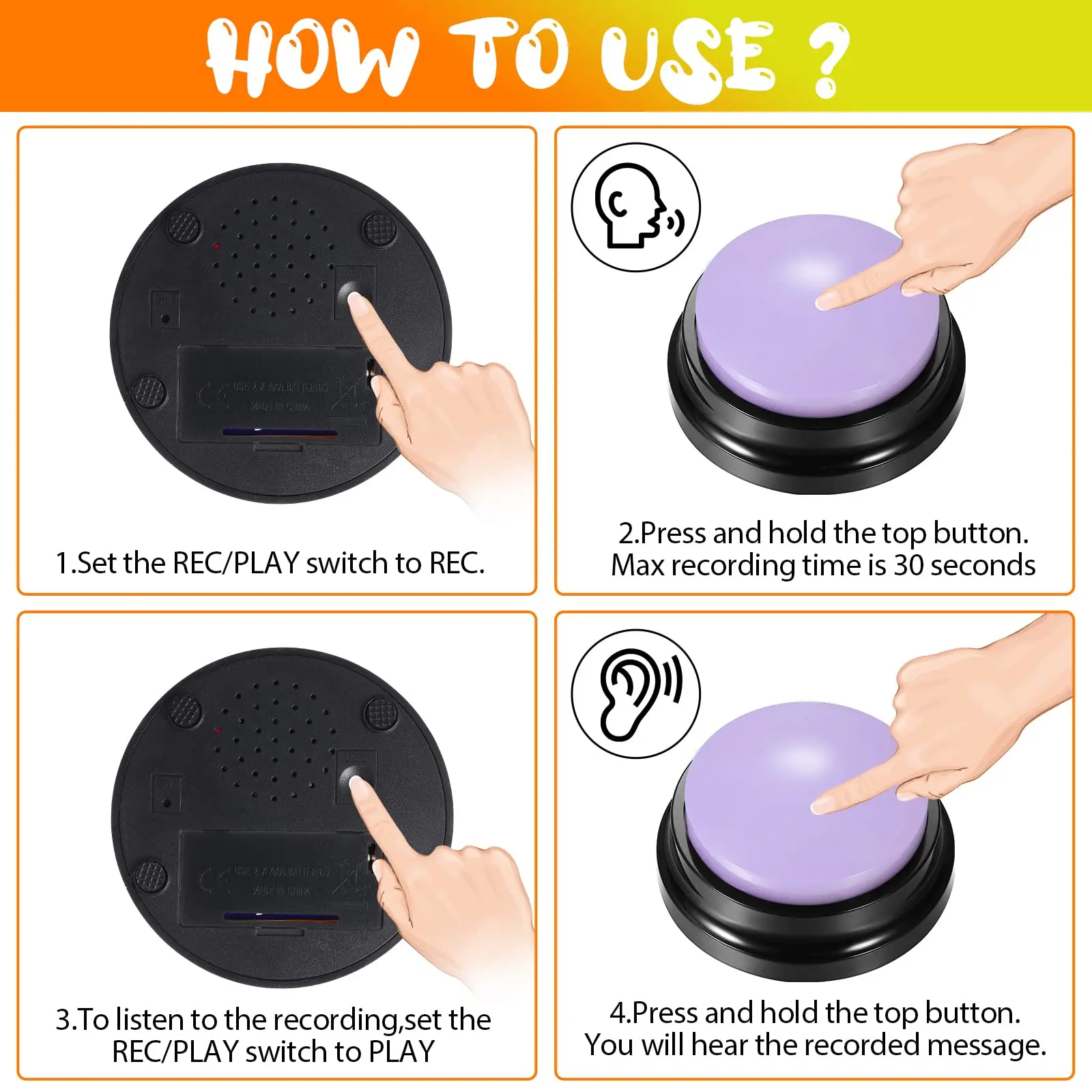 Recordable Voice Communication Buttons for Pets - Interactive Training and Intelligence Toy - Image 5