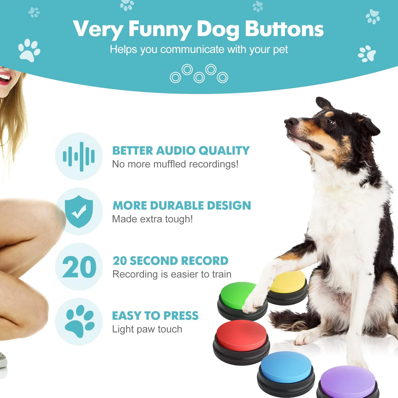 Recordable Voice Communication Buttons for Pets - Interactive Training and Intelligence Toy - Image 6