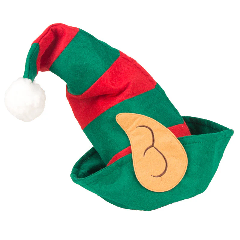Red And Green Striped Hat Christmas Party Decoration - Image 2