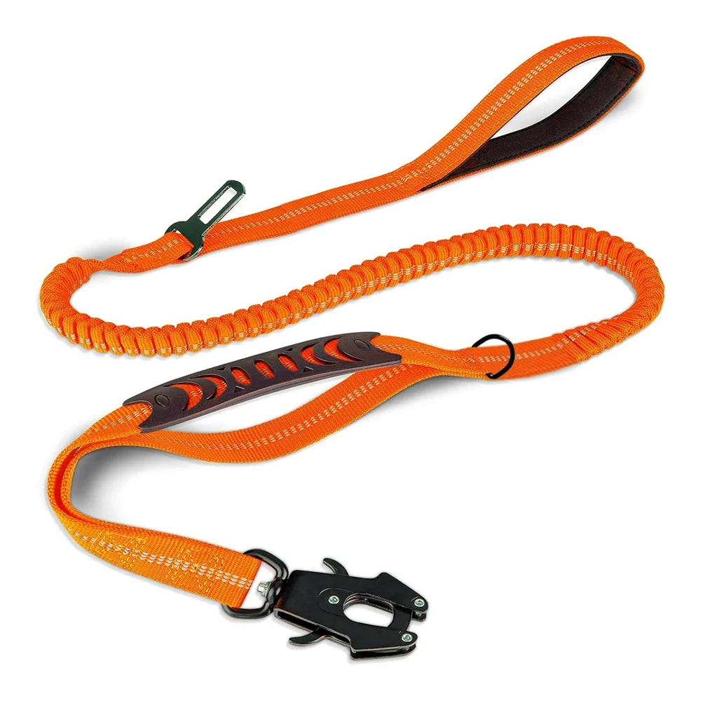 Reflective Shock Absorbing Pet Leash with Car Seatbelt for Large Dogs - Image 8